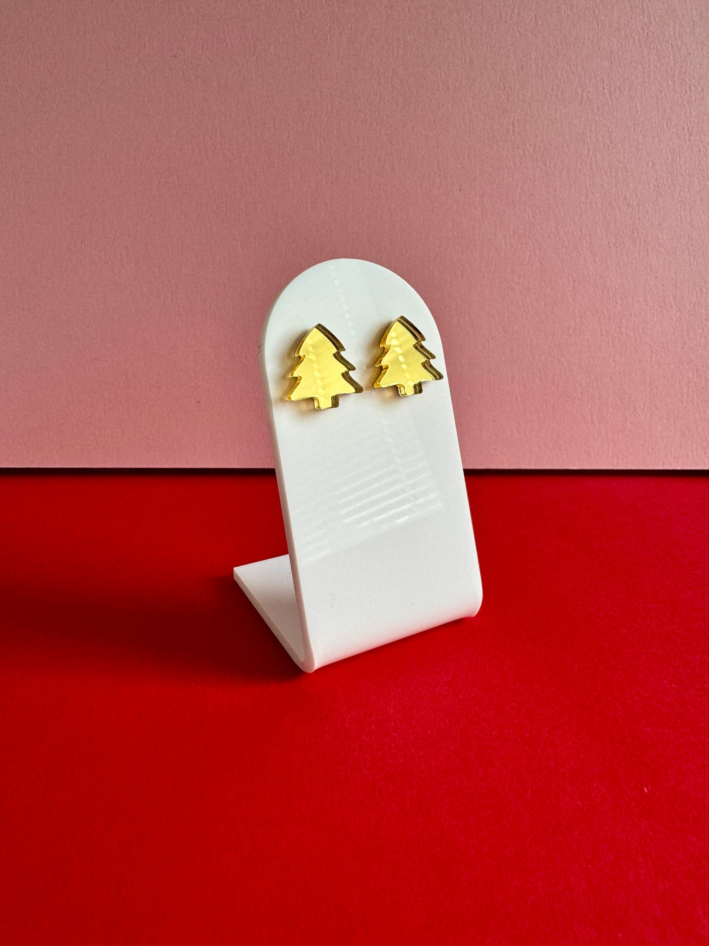 Joulukuusi-nappikorvakorut, kulta