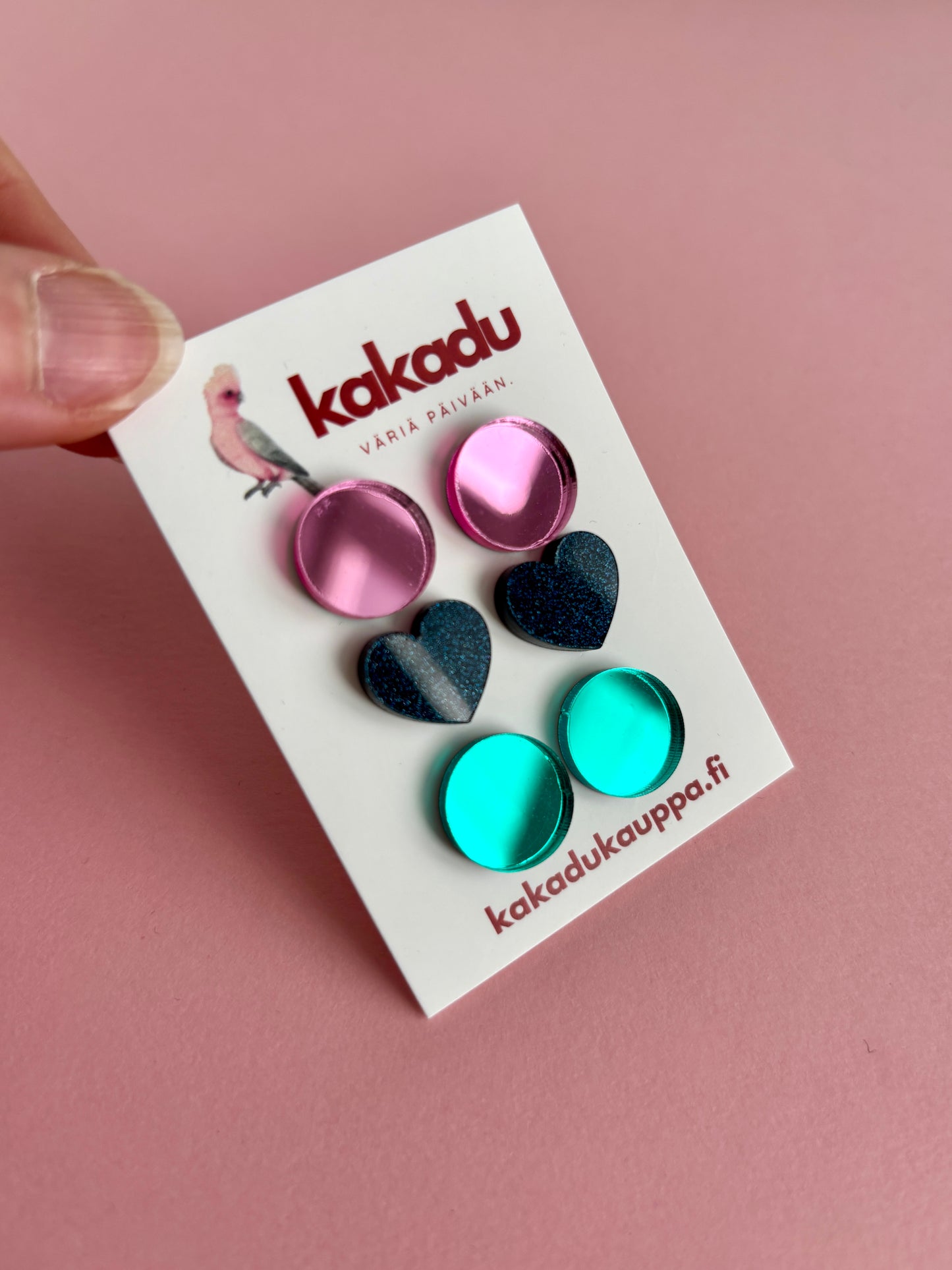SHAPES-nappikorvakorut 3-pack, vpun-tsininen-vihreä