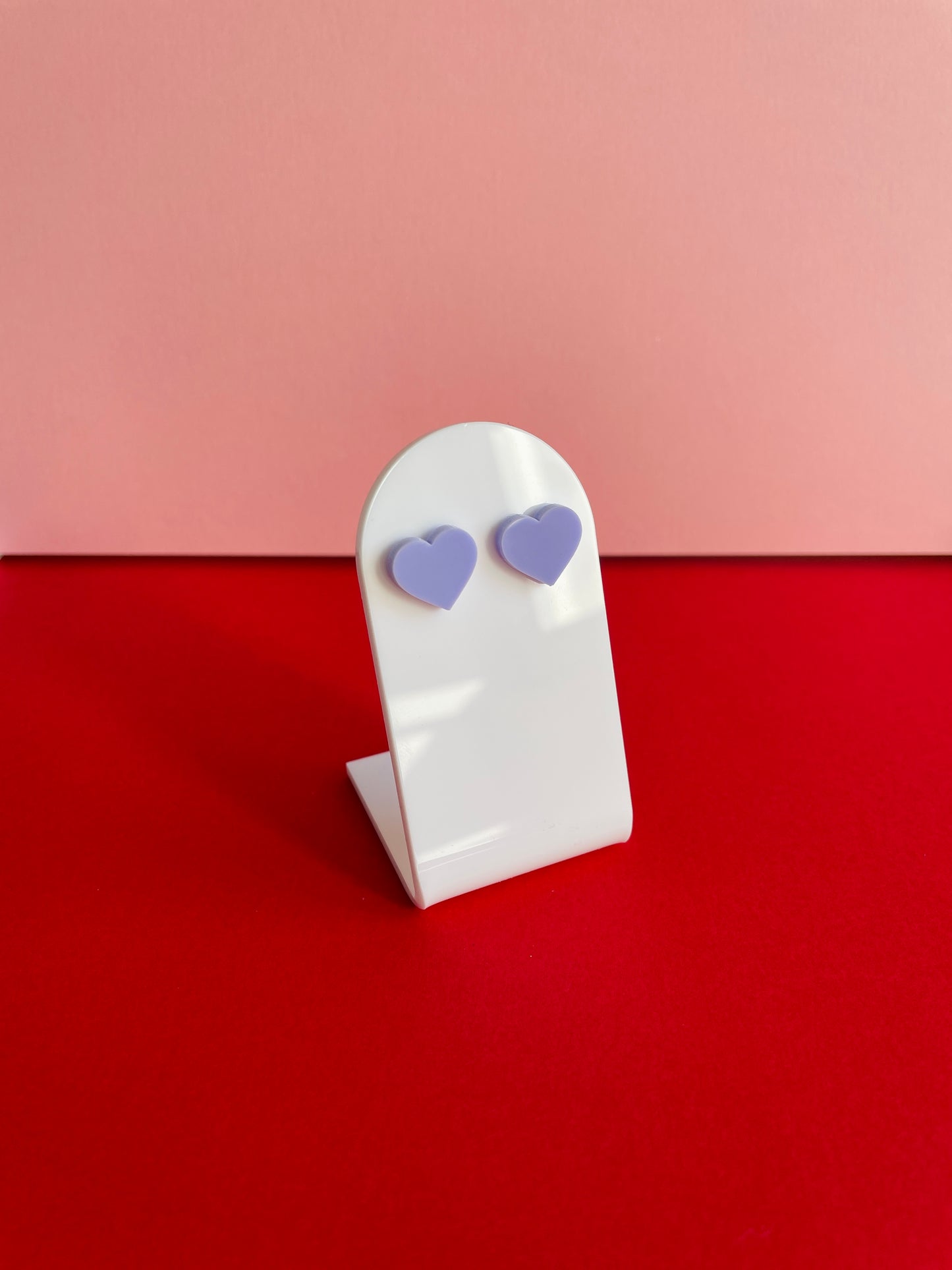 Sydän-nappikorvakorut, laventeli