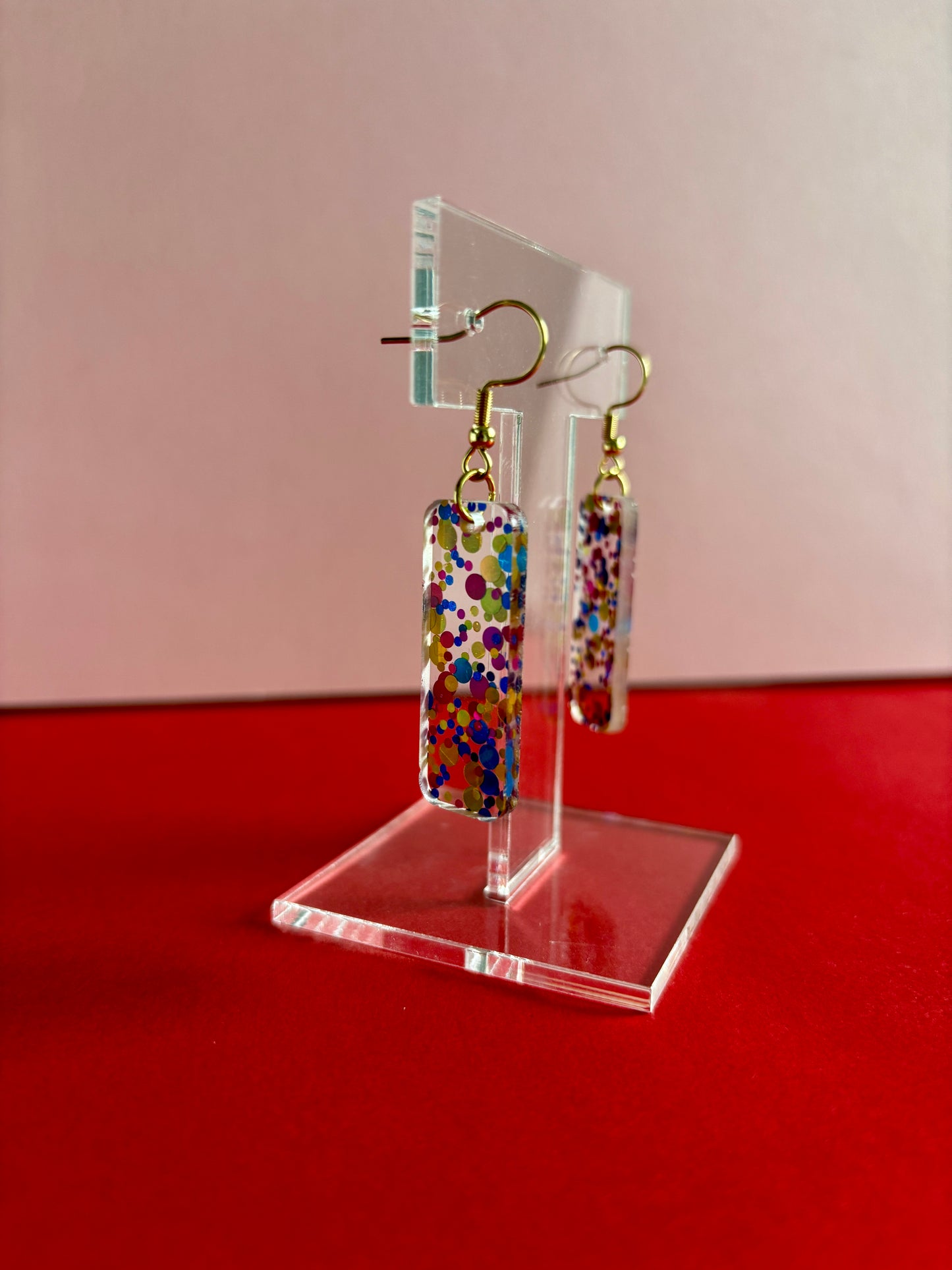 Kosketin-korvakorut, sininen-konfetti