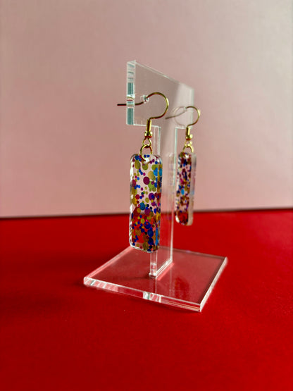 Kosketin-korvakorut, sininen-konfetti