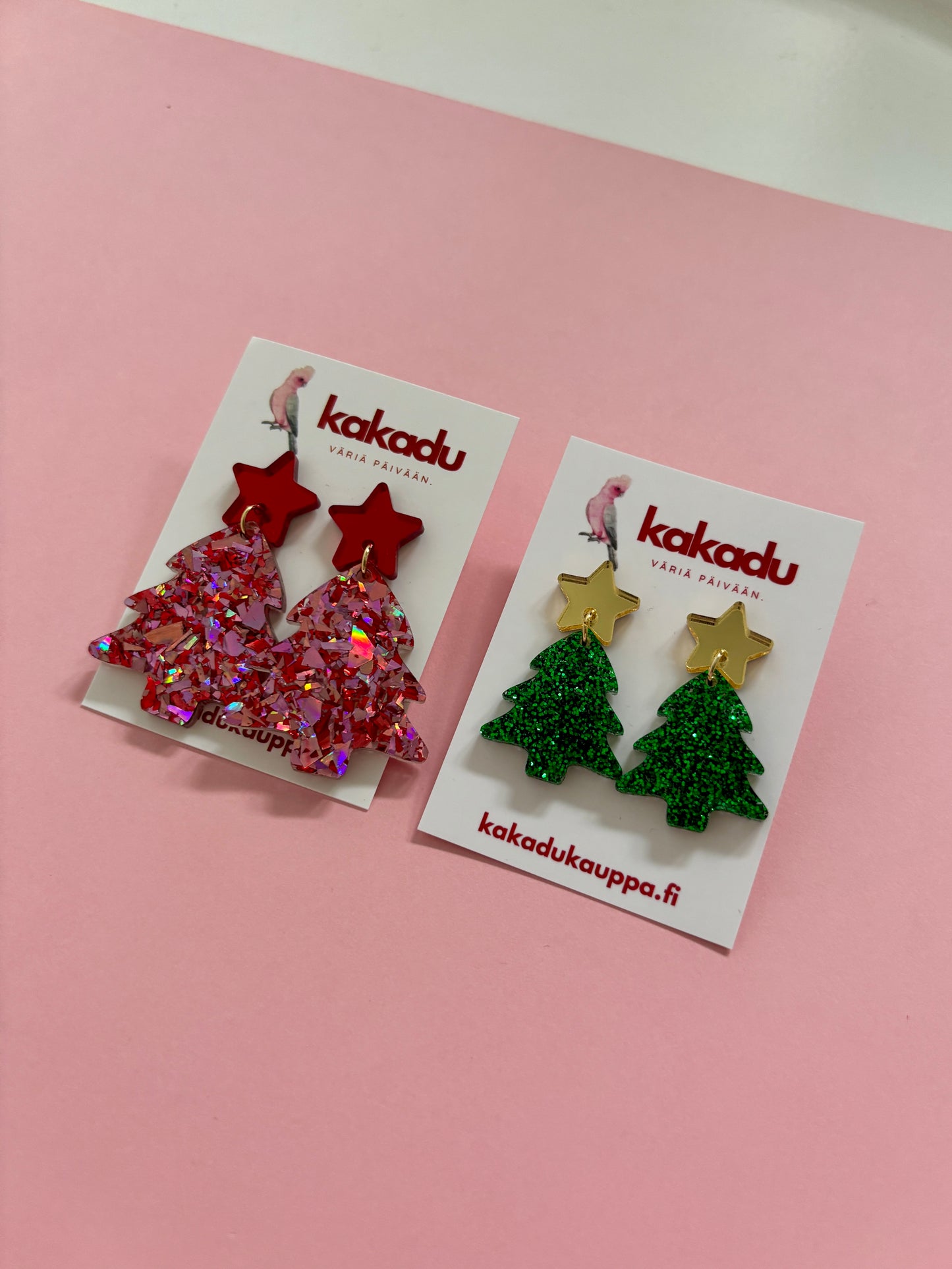 Roikkuvat glitterjoulukuuset, vihreä