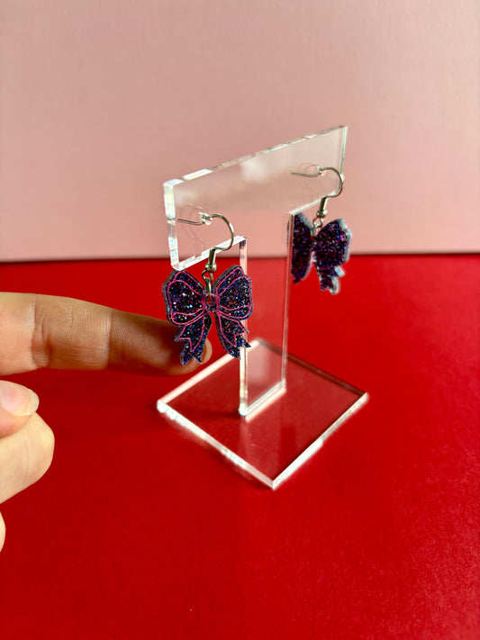 Rusetti-korvakorut, kosmos glitter