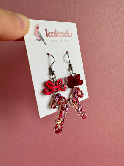 Karkkikeppi-korvakorut, punainen