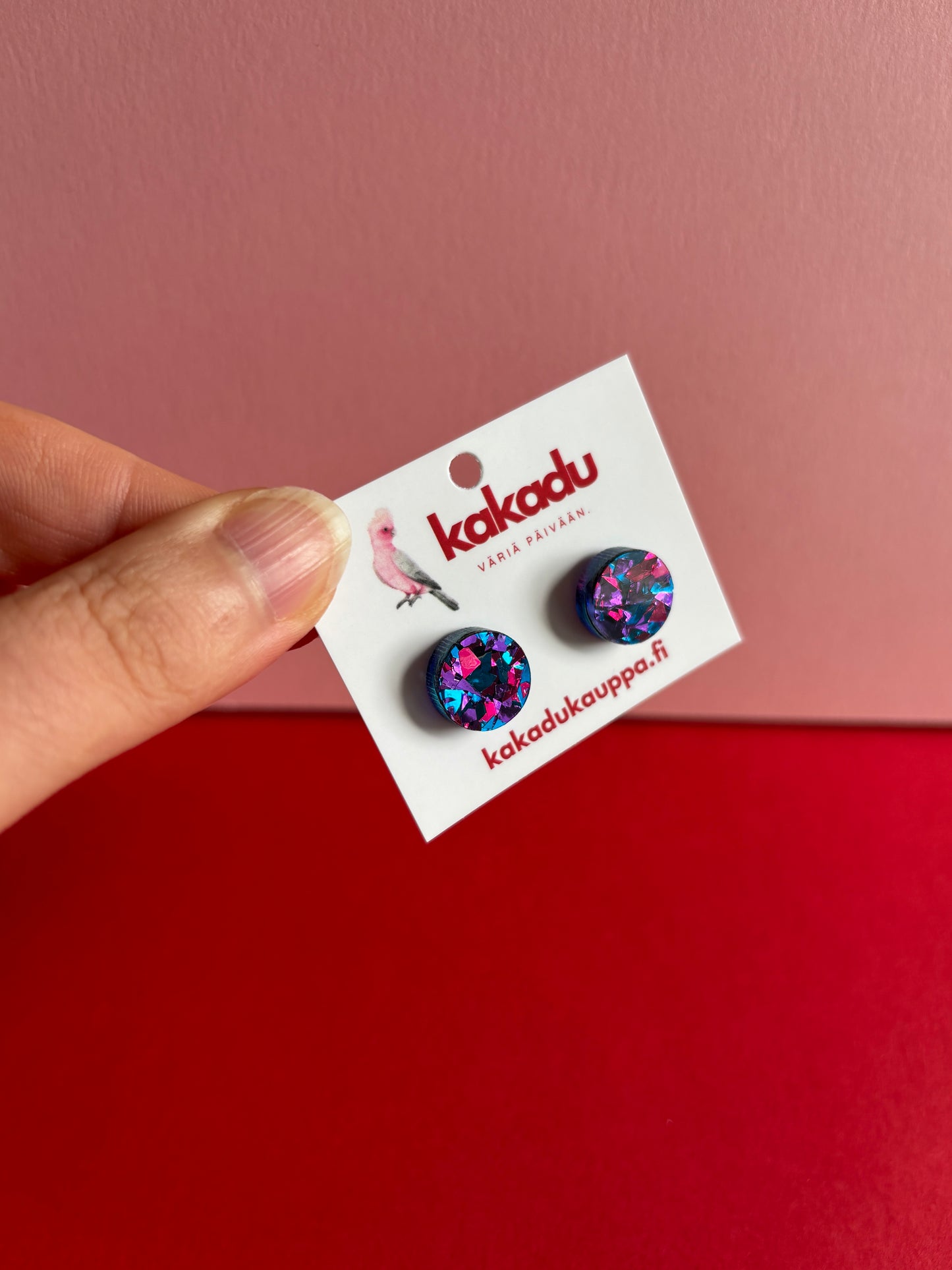 Pyöreät nappikorvakorut, jalokivi