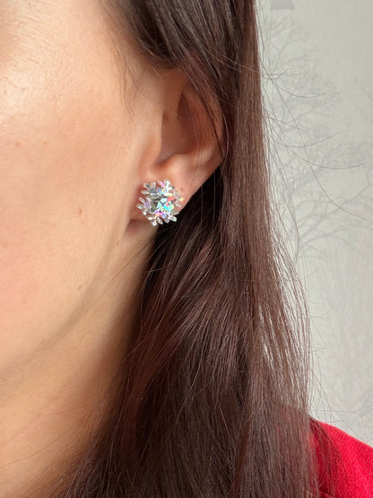 Lumihiutale-nappikorvakorut