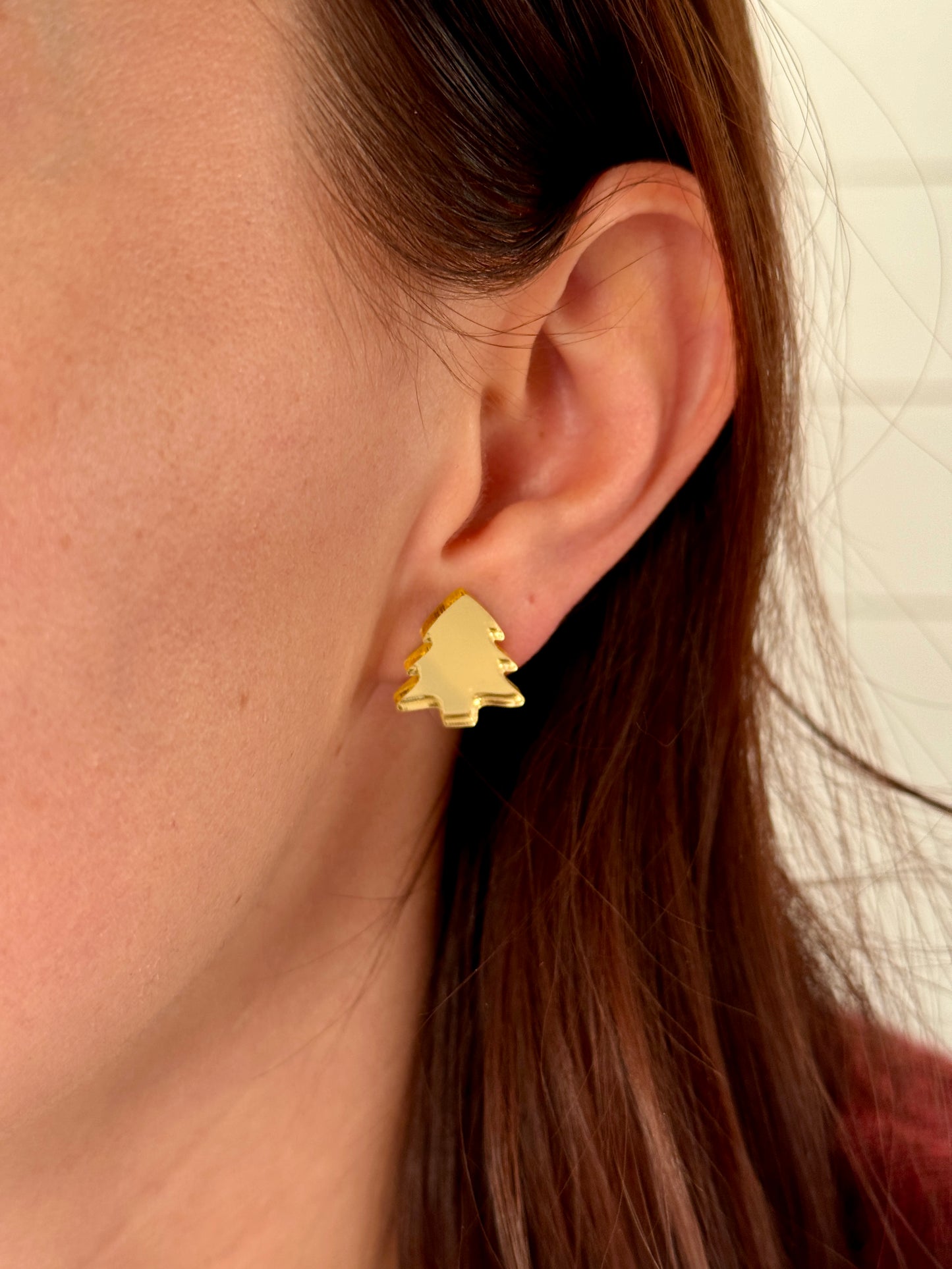 Joulukuusi-nappikorvakorut, kulta