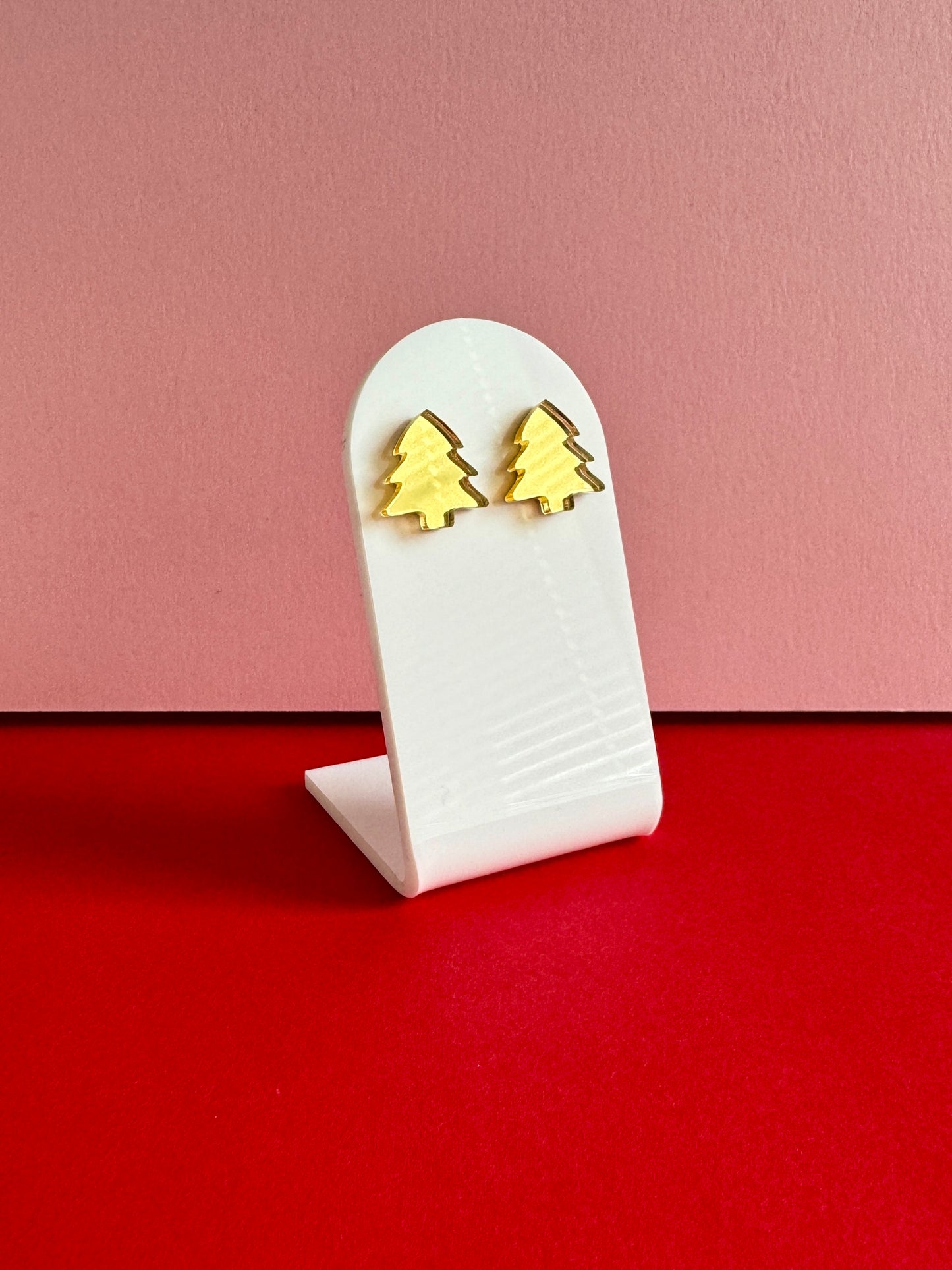 Joulukuusi-nappikorvakorut, kulta