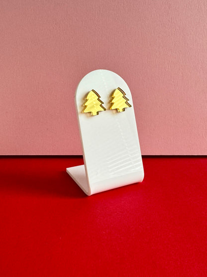 Joulukuusi-nappikorvakorut, kulta