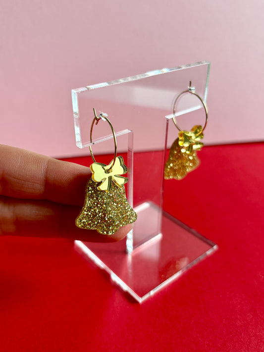 Joulukello-korvakorut, kulta