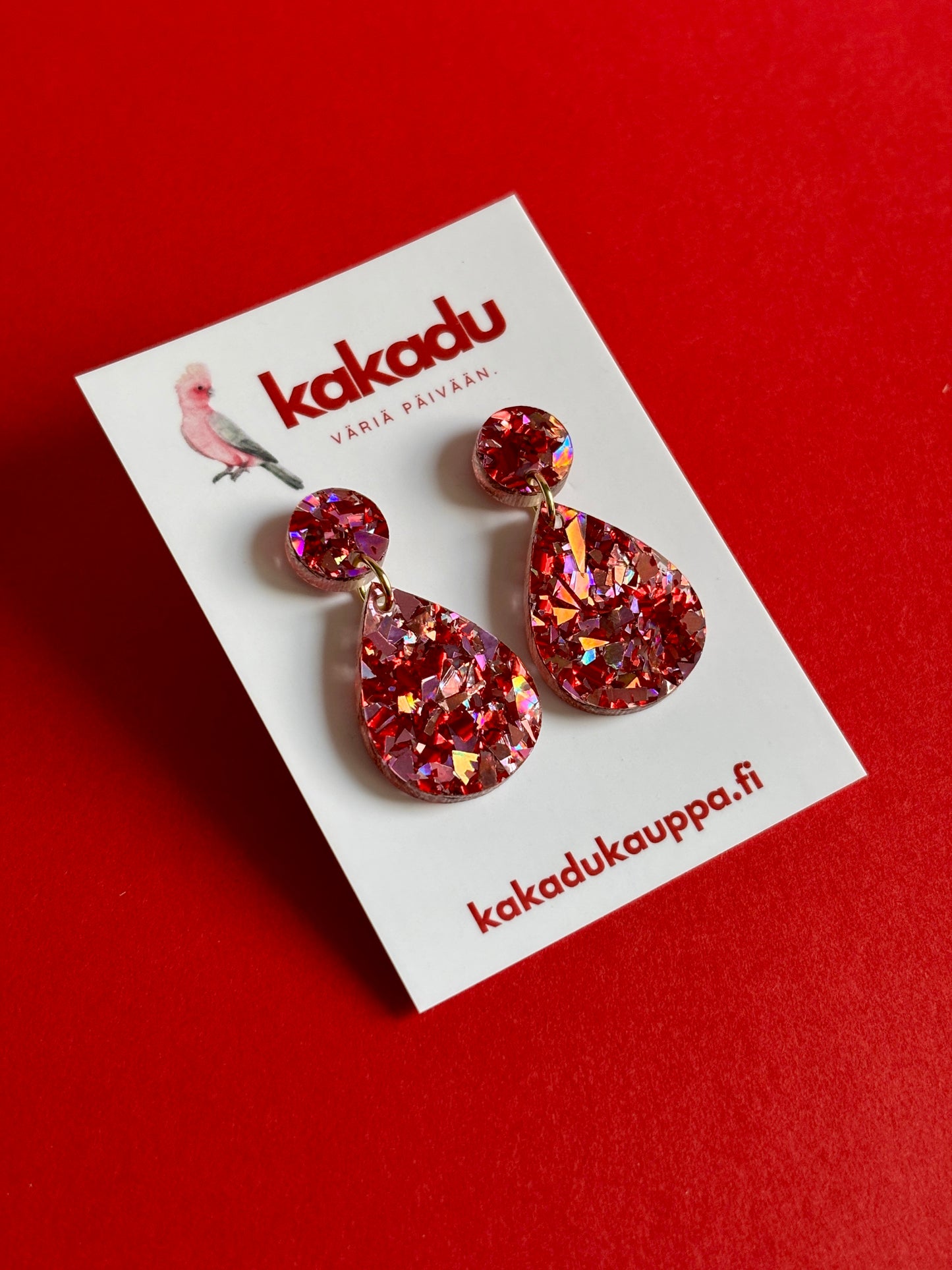 Isot Juhlapisara-korvakorut, punainen