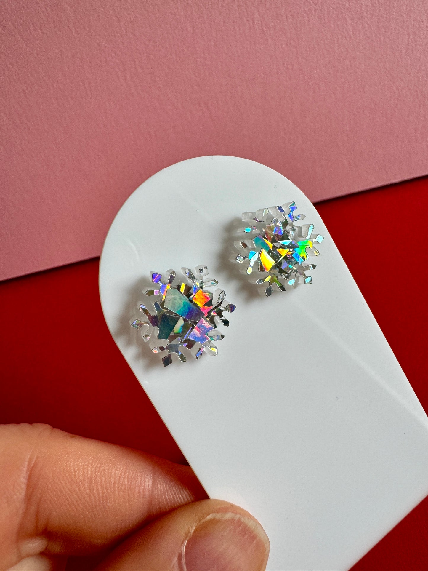 Lumihiutale-nappikorvakorut