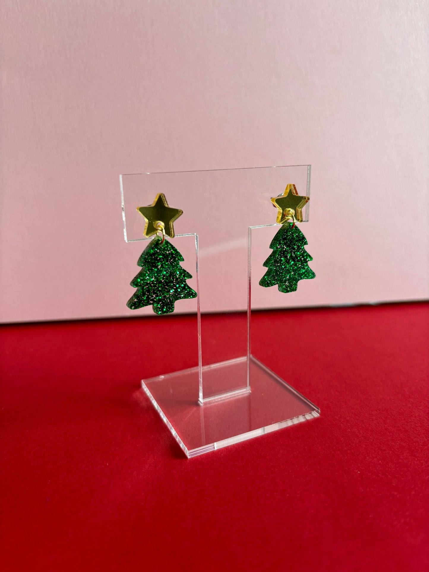 Roikkuvat glitterjoulukuuset, vihreä