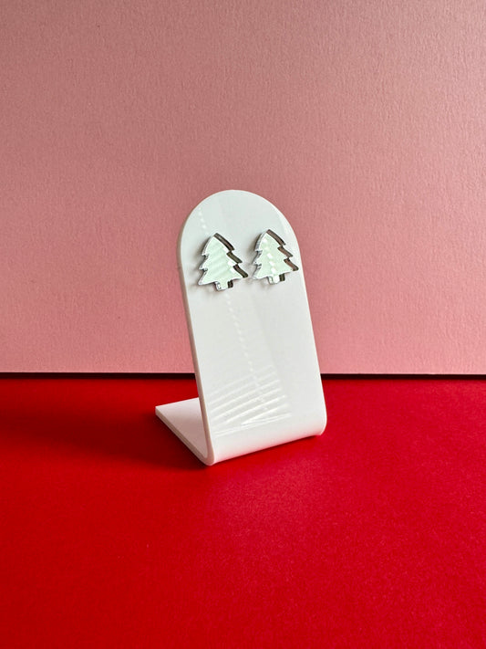 Joulukuusi-nappikorvakorut, hopea