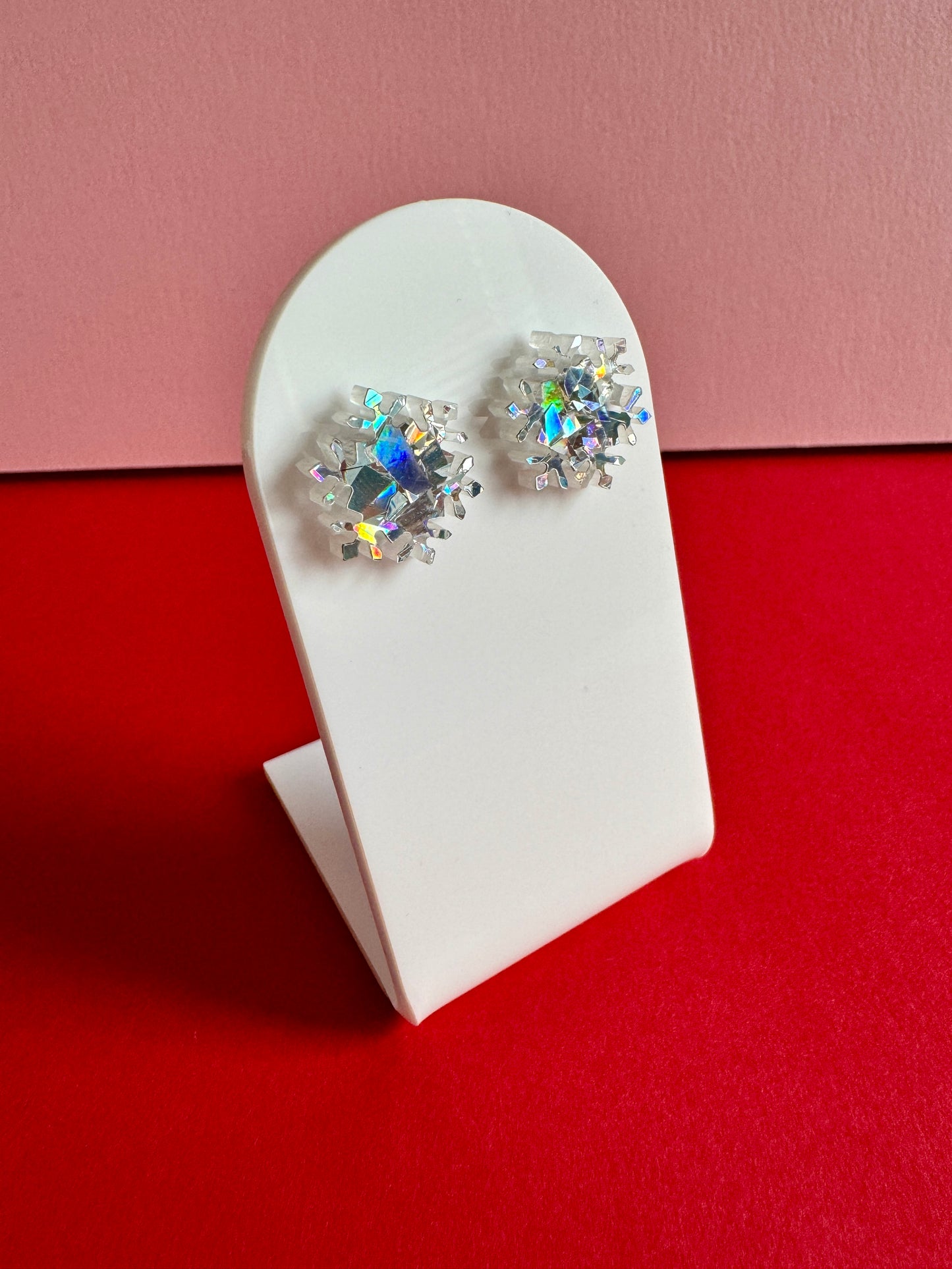 Lumihiutale-nappikorvakorut