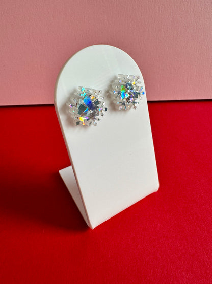 Lumihiutale-nappikorvakorut