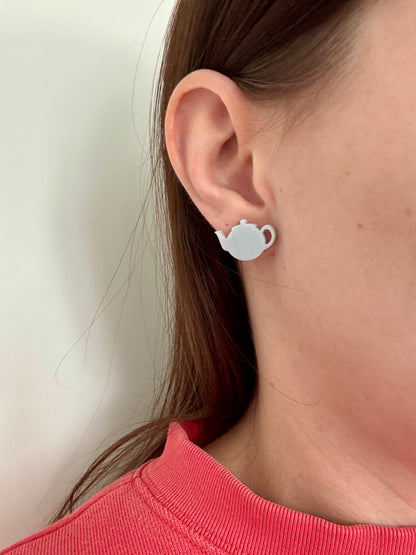 Teesetti-nappikorvakorut, harmaa