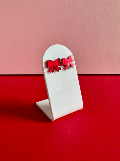 Rusetti-nappikorvakorut, punainen