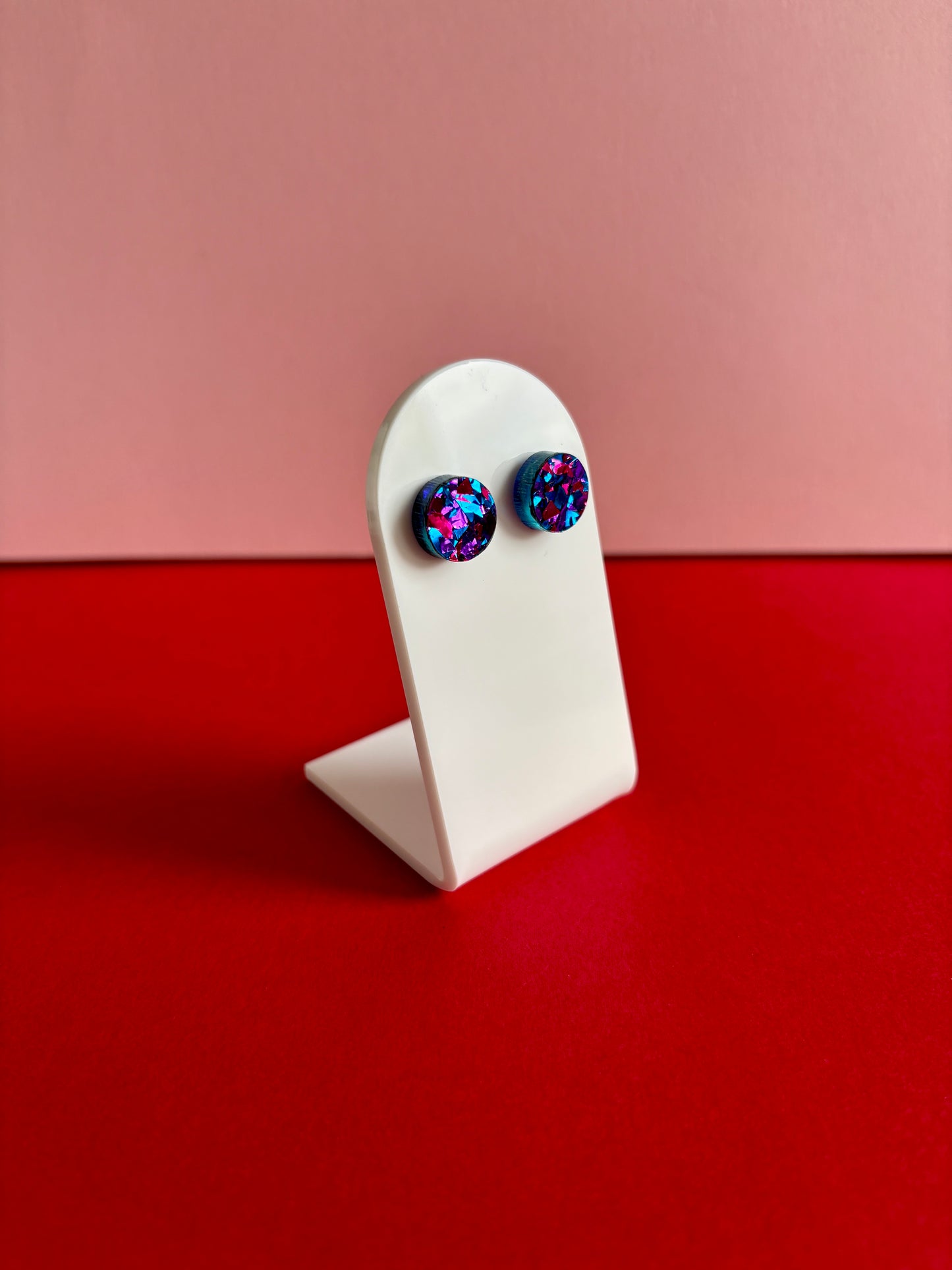 Pyöreät nappikorvakorut, jalokivi