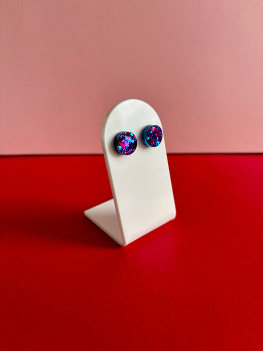 Pyöreät nappikorvakorut, jalokivi