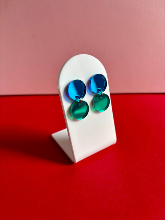 Domino-korvakorut, sini-vihreä