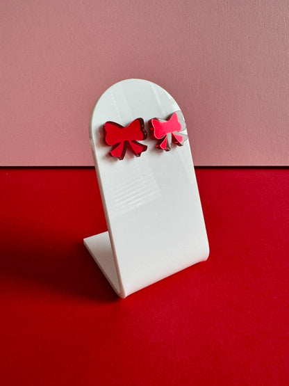 Rusetti-nappikorvakorut, punainen