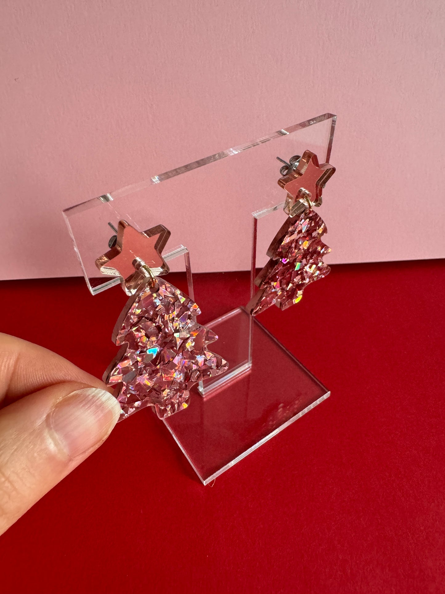 Joulukuusi-korvakorut, ruusukulta