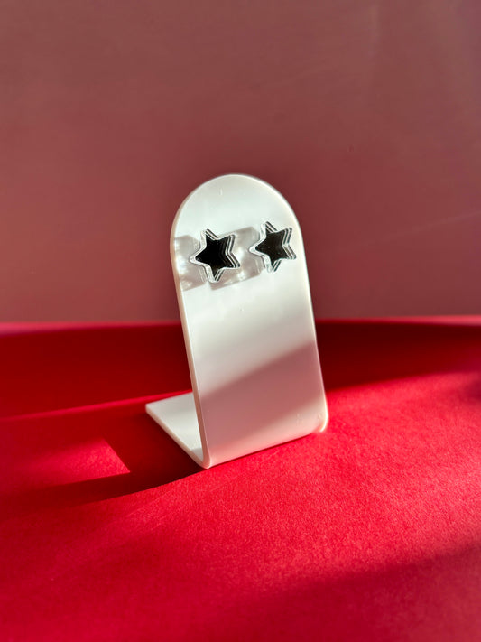 Tähti-nappikorvakorut, hopea