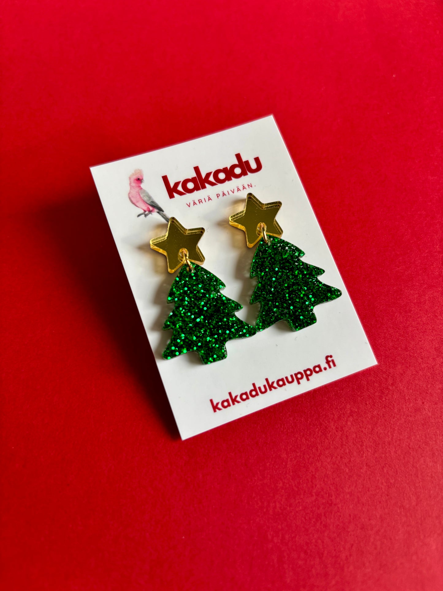 Roikkuvat glitterjoulukuuset, vihreä