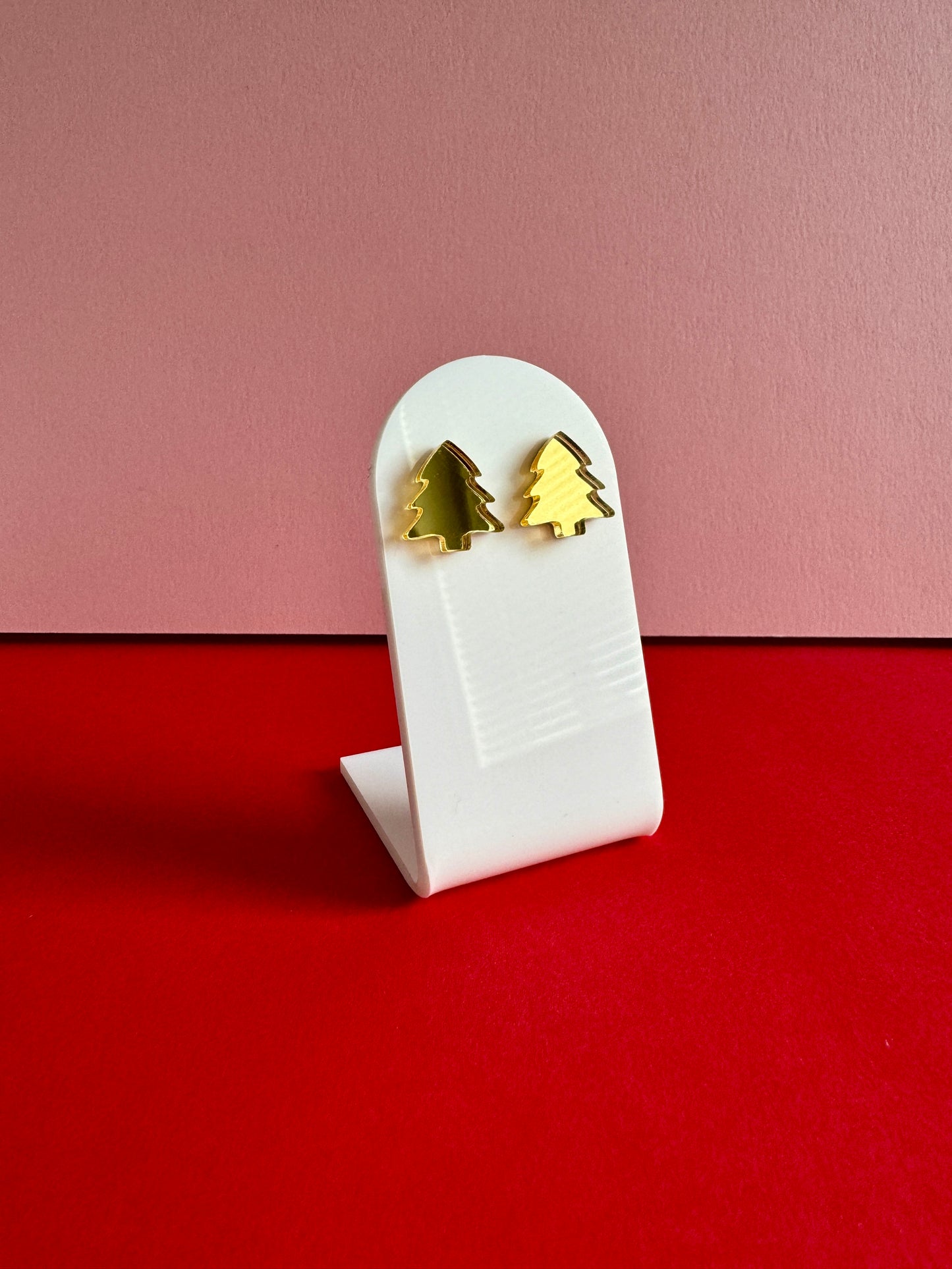 Joulukuusi-nappikorvakorut, kulta