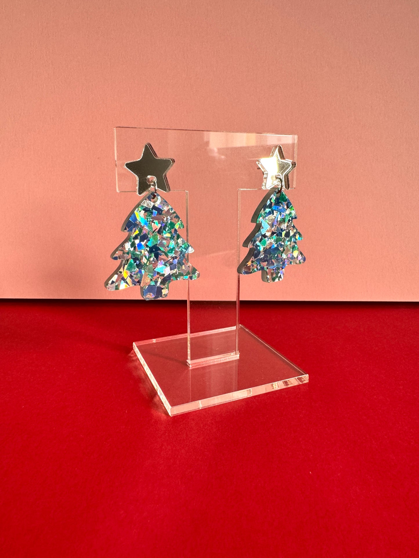 Joulukuusi-korvakorut, sininen