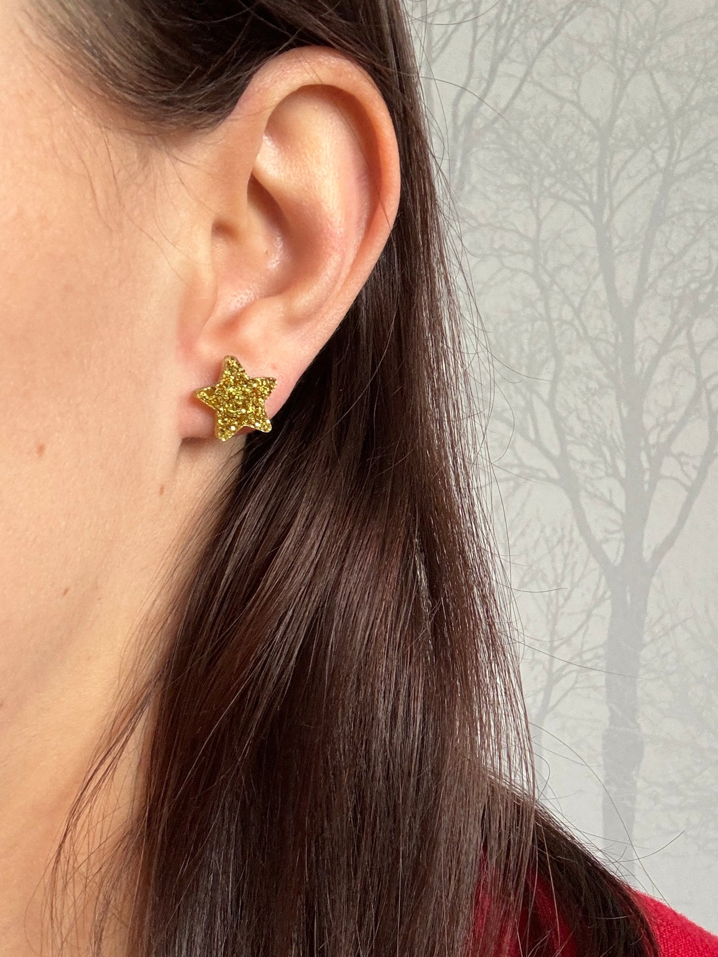 Tähti-nappikorvakorut, kulta