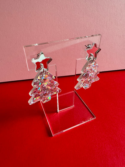 Joulukuusi-korvakorut, hopea