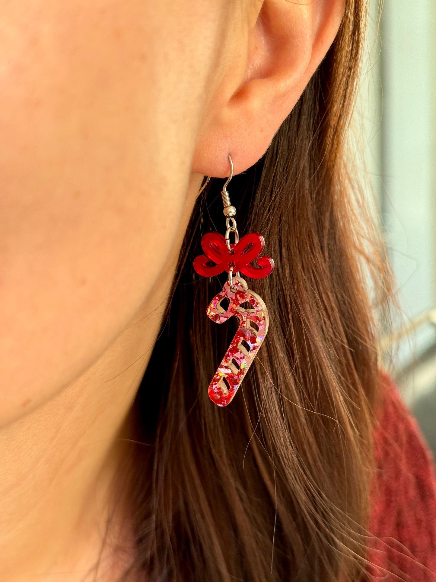 Karkkikeppi-korvakorut, punainen