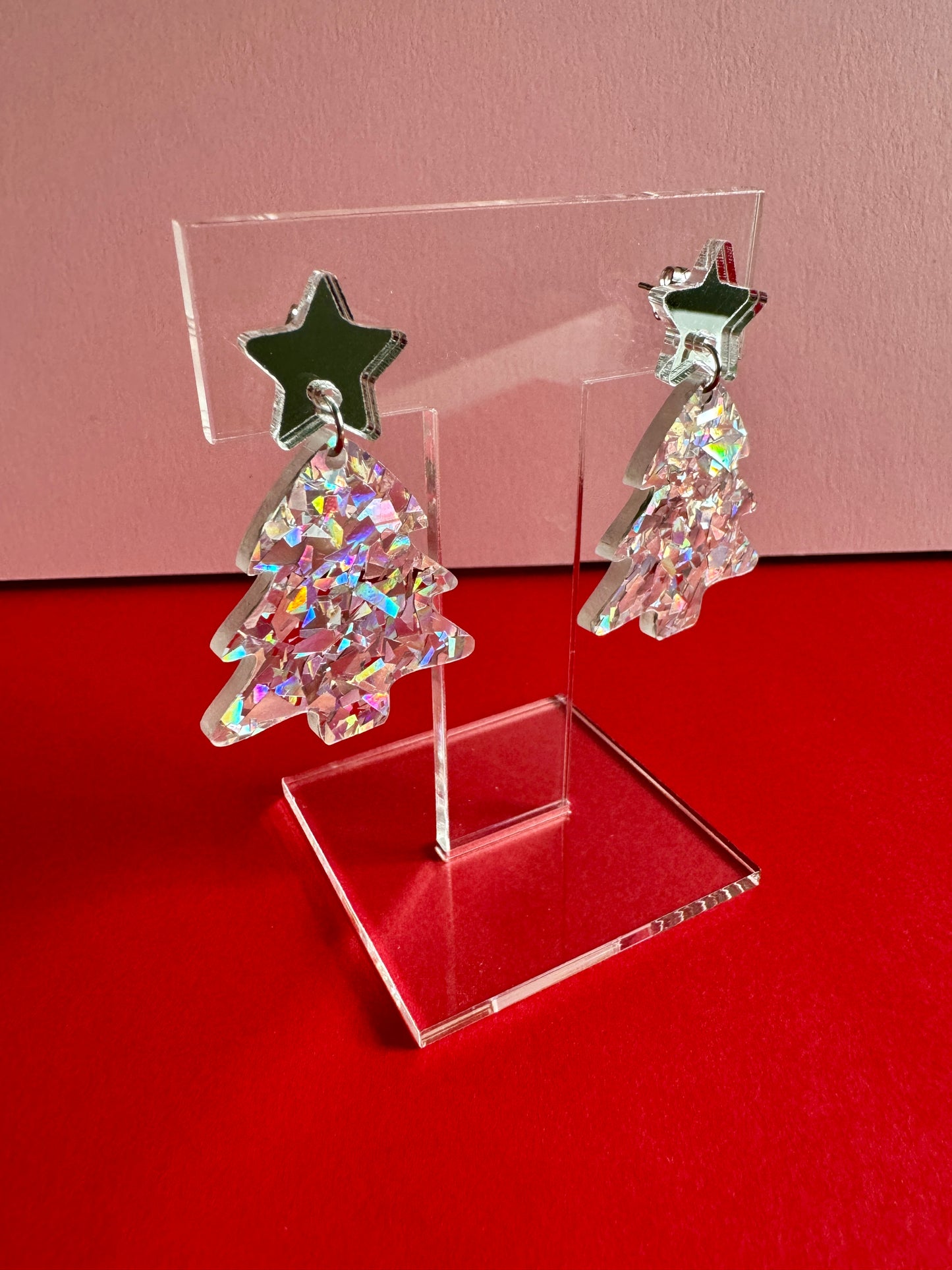 Joulukuusi-korvakorut, hopea