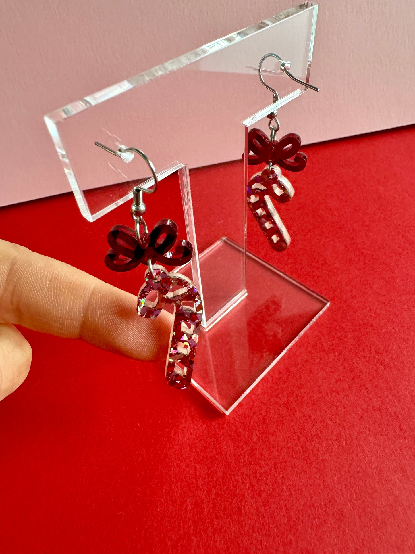 Karkkikeppi-korvakorut, punainen