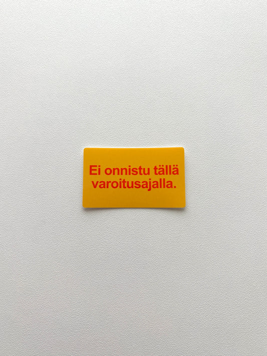 Vinyylitarra Ei onnistu tällä varoitusajalla