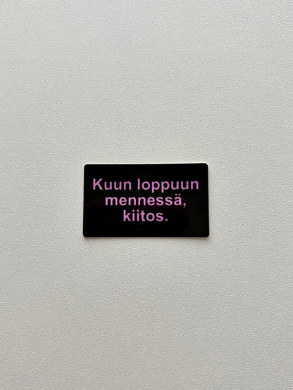 Vinyylitarra Kuun loppuun mennessä, kiitos