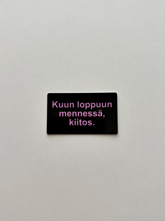 Vinyylitarra Kuun loppuun mennessä, kiitos