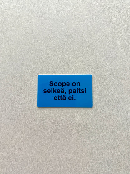 Vinyylitarra Scope on selkeä