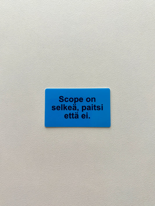 Vinyylitarra Scope on selkeä