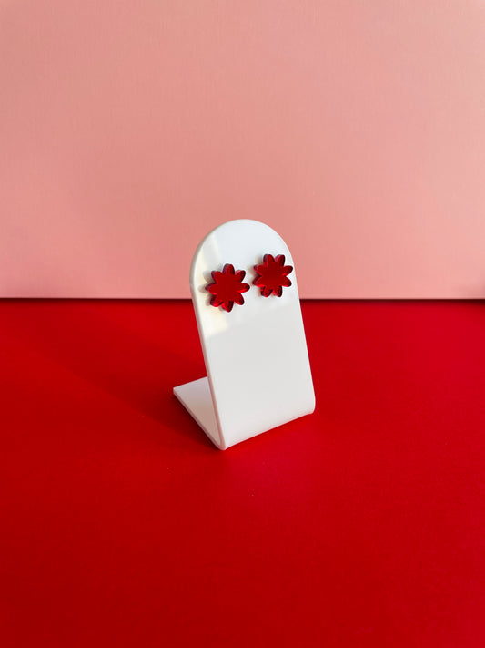 Pikku-Daisy -nappikorvakorut, tummanpunainen