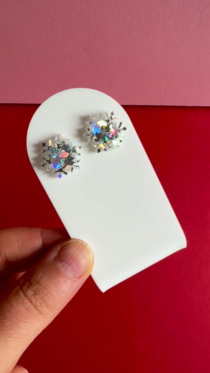 Lumihiutale-nappikorvakorut