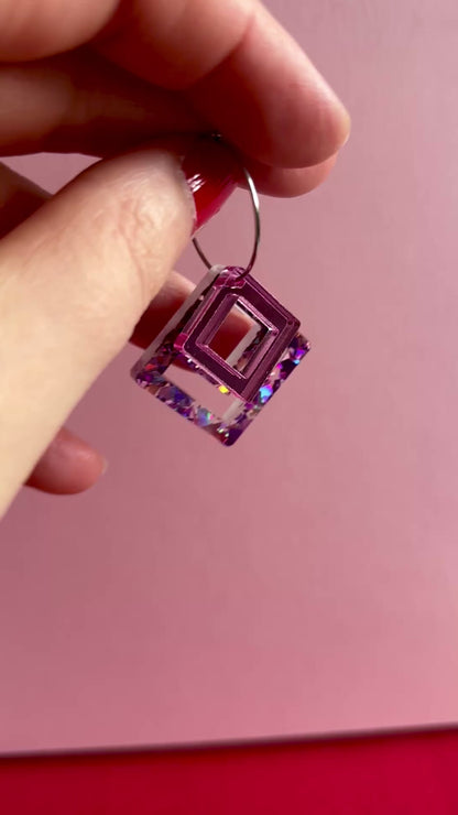 Macrame-korvakorut, vaaleanpunainen