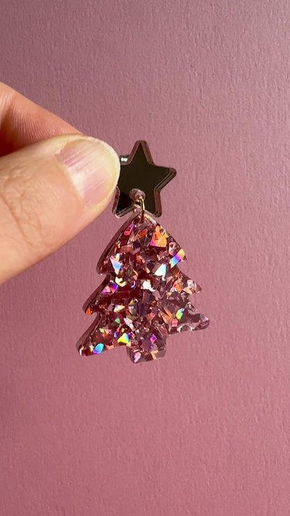 Joulukuusi-korvakorut, ruusukulta